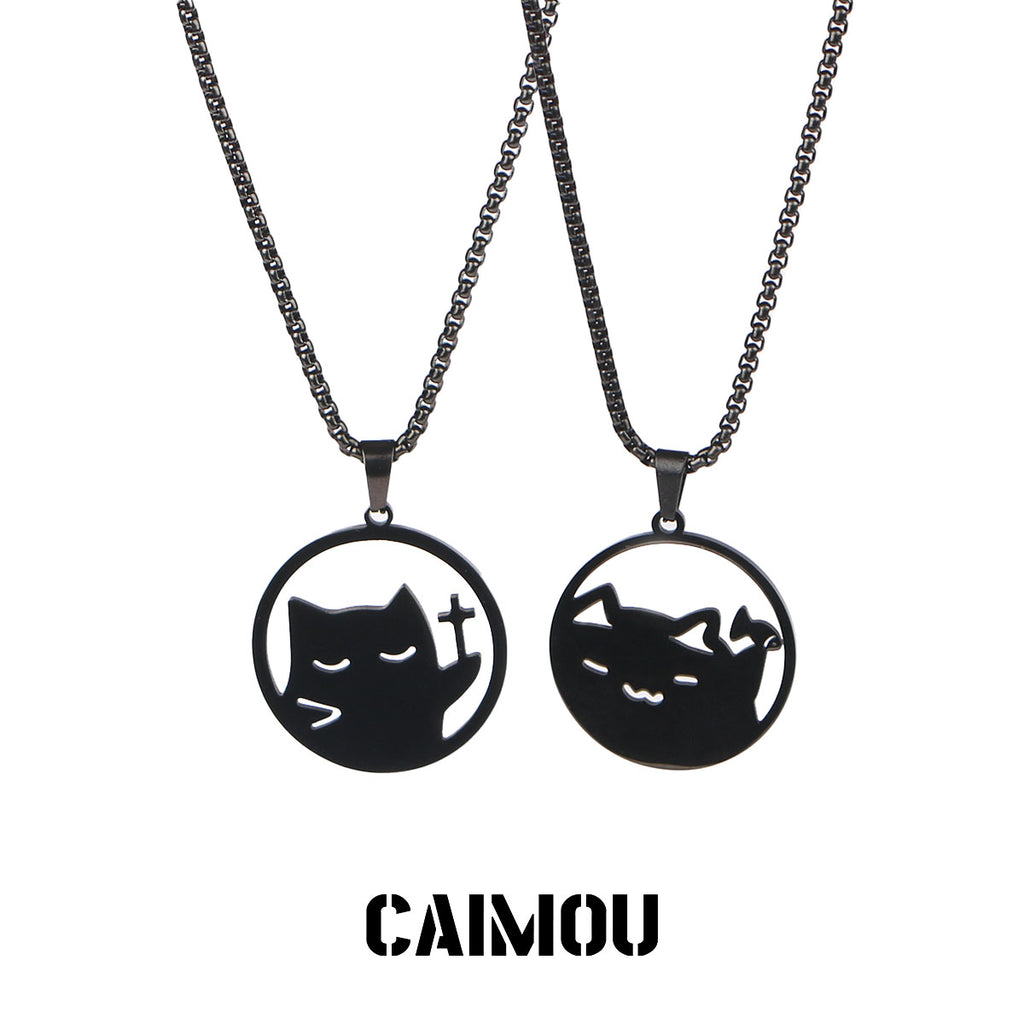 Black Cat Couple Necklaces