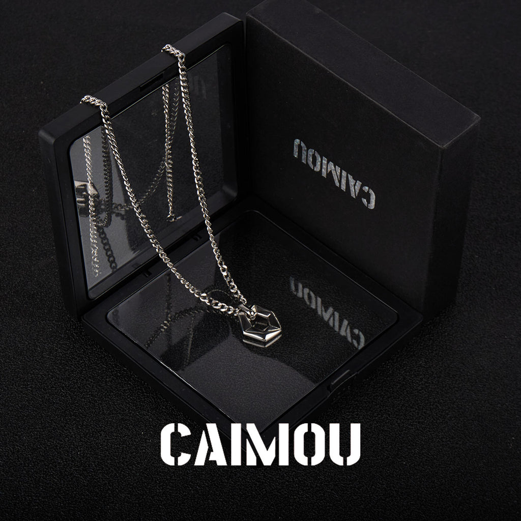 Geometric Hexagon Ring Pendant Necklace