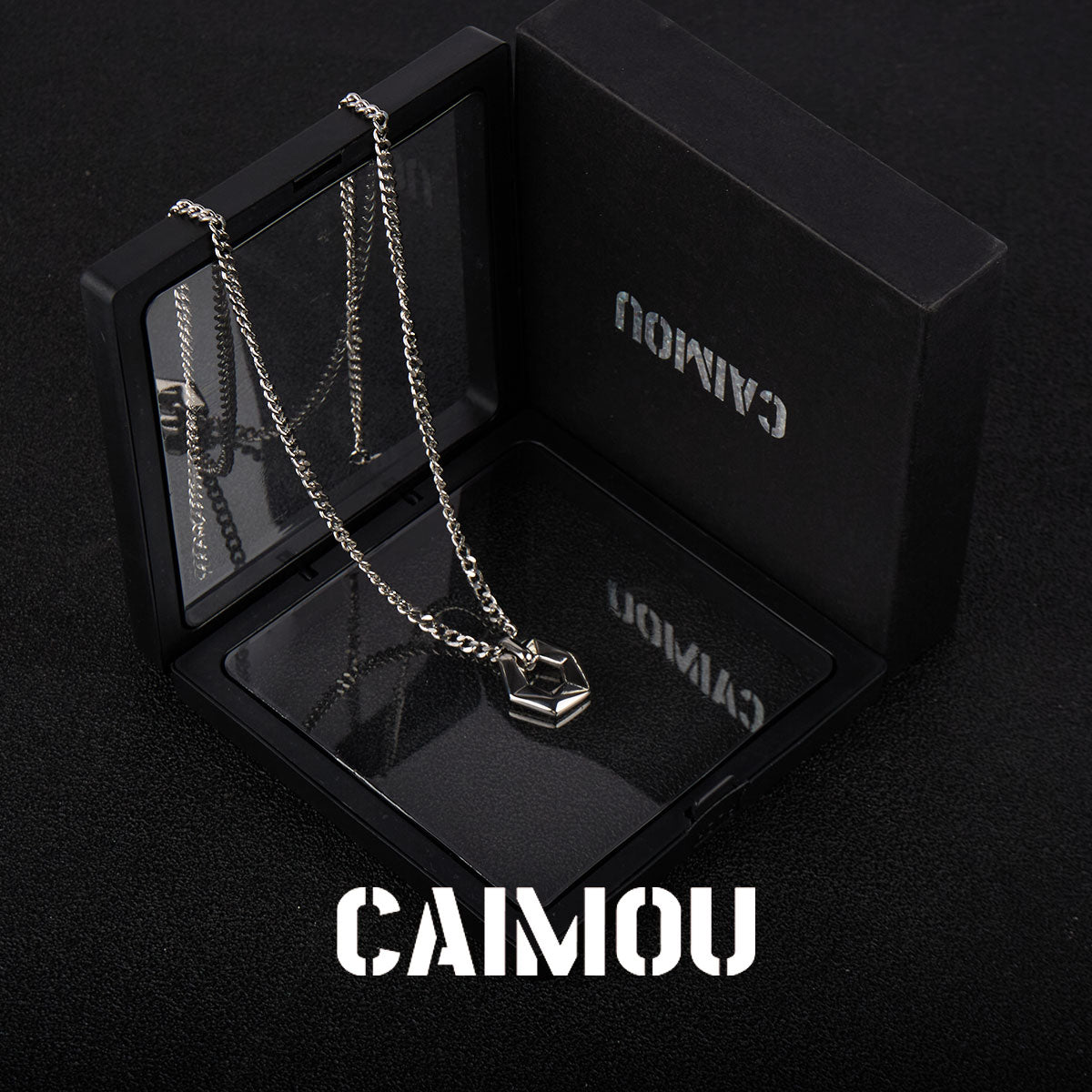 Geometric Hexagon Ring Pendant Necklace