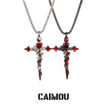 🌹✝️Cross Red Rose Necklace