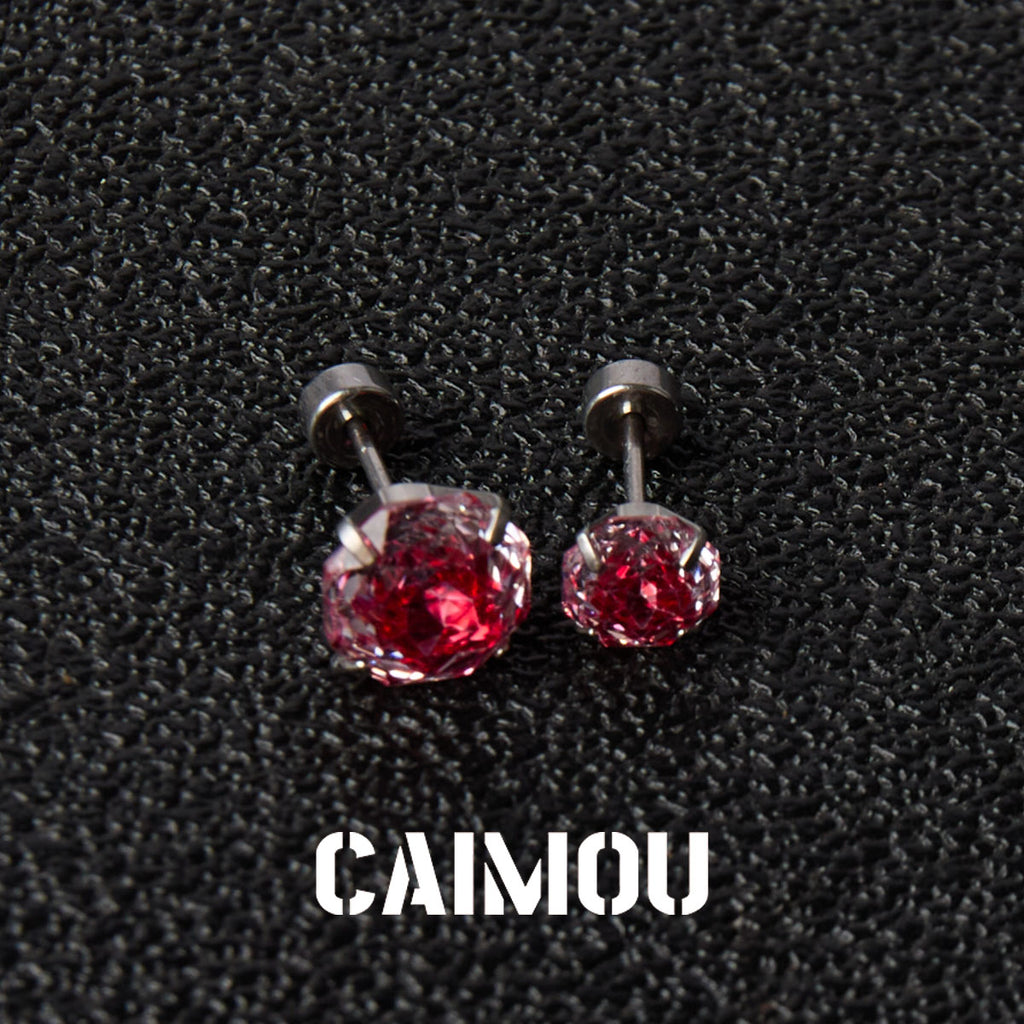 Rose Cut Zircon Stud Earrings