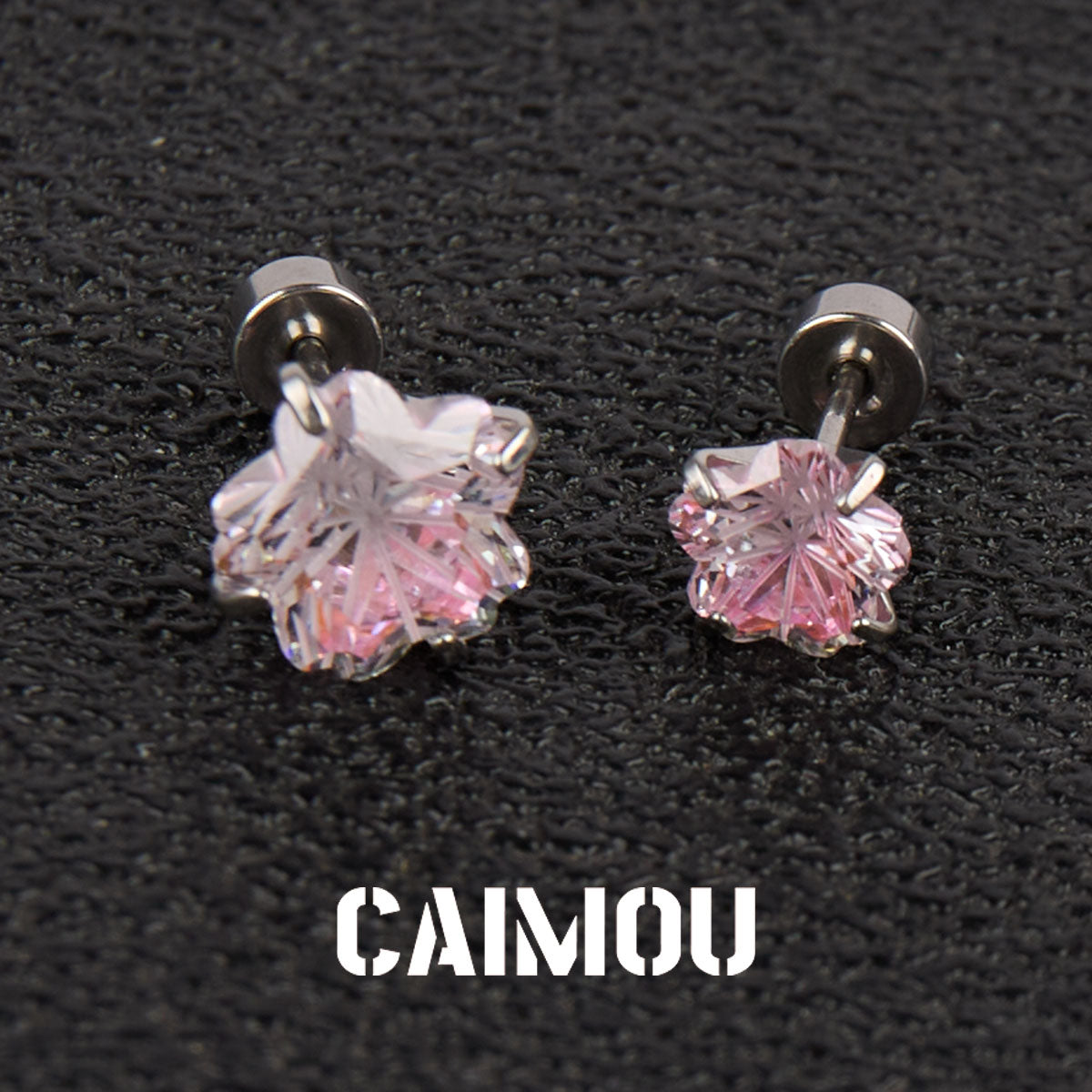 Sakura Cut Flower Zircon Stud Earrings