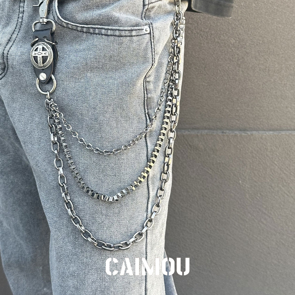 Cross-shaped multi-layered trouser chain