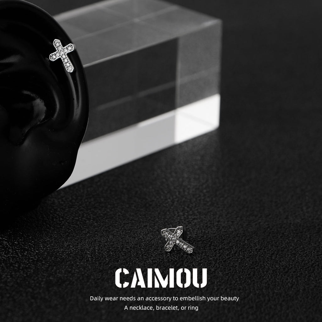 Cross Zircon Stud Earrings