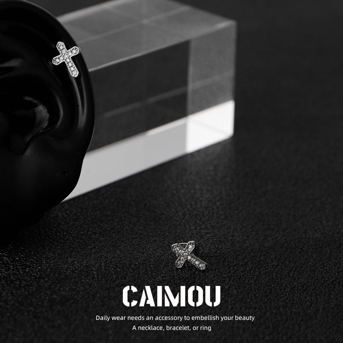 Cross Zircon Stud Earrings
