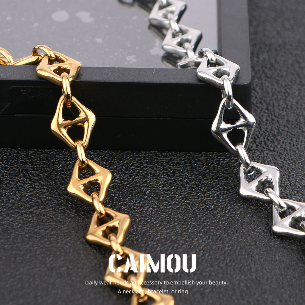 Geometric Rhombus Link Bracelet