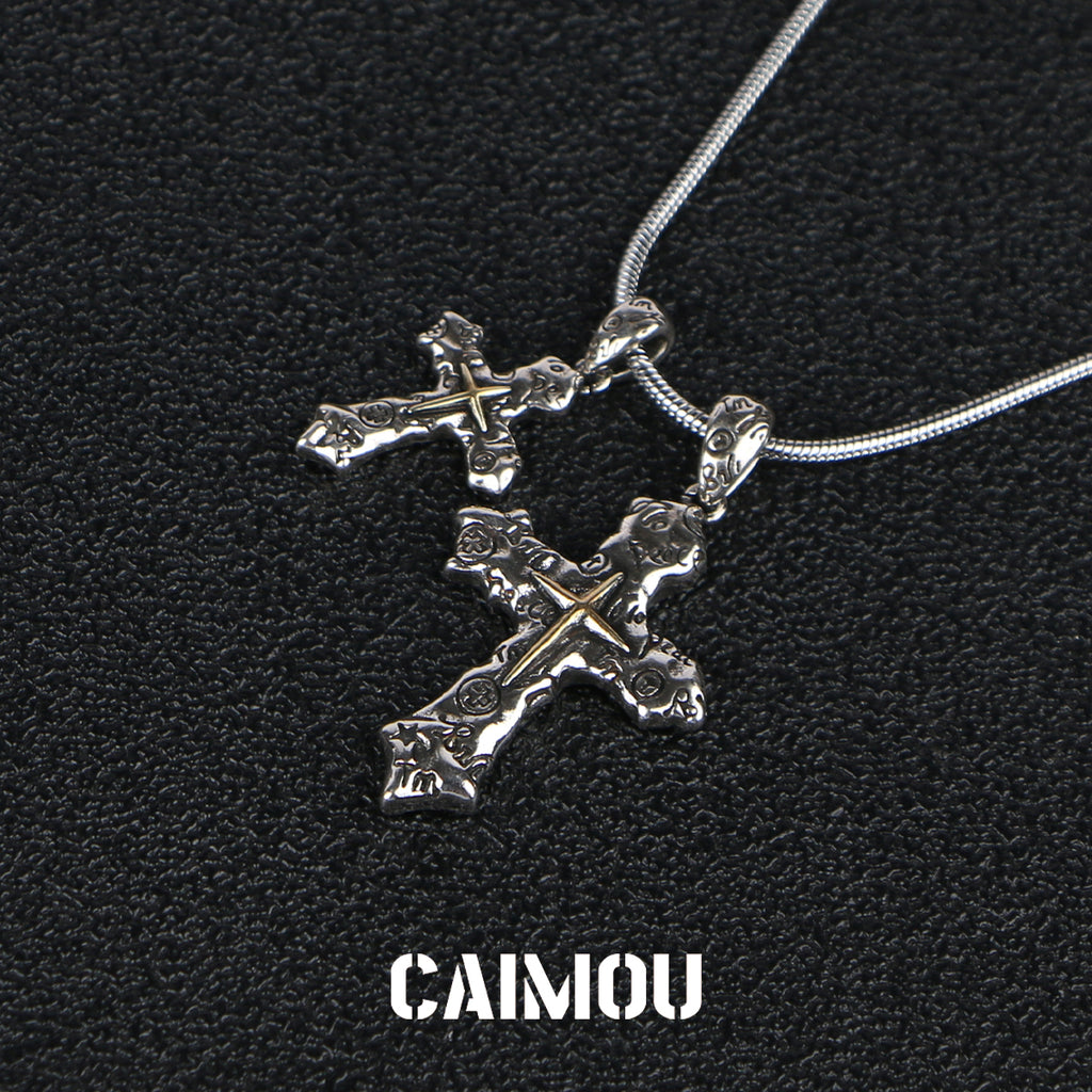 ✝️🔤Letter Double Cross Necklace