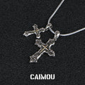 Letter Double Cross Necklace