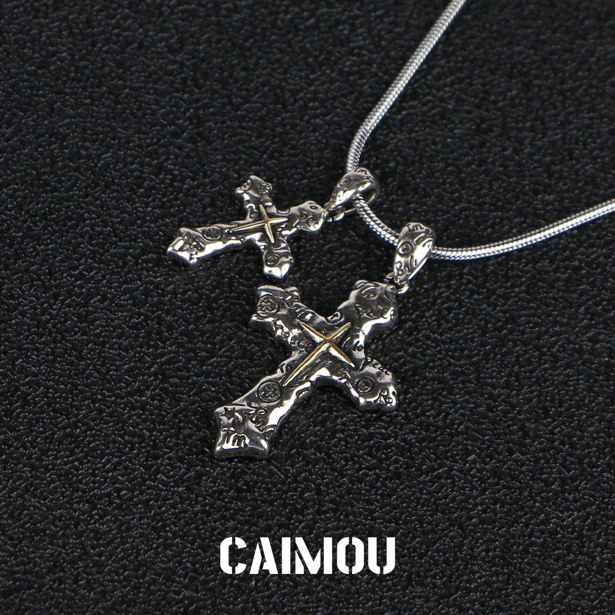 ✝️🔤Letter Double Cross Necklace