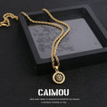 Daisy round pendant necklace