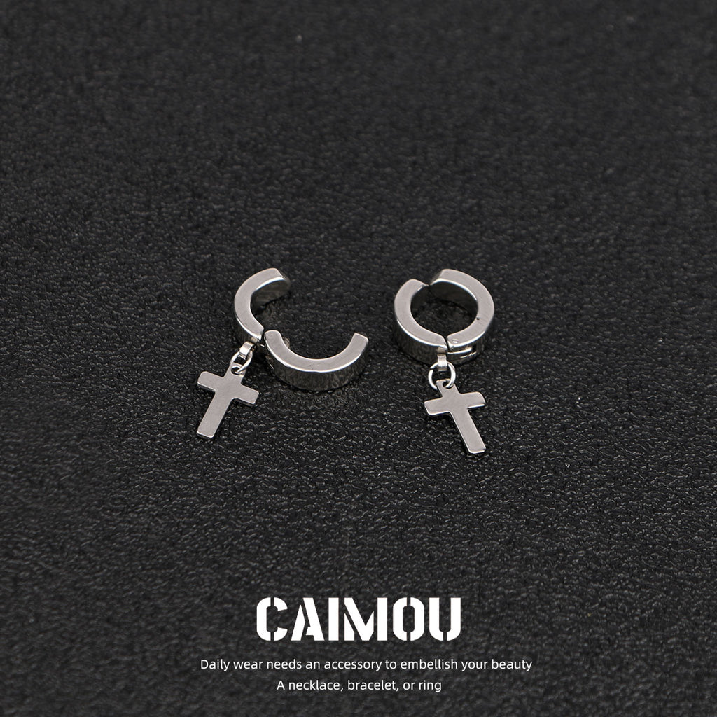 Cross pendant earrings
