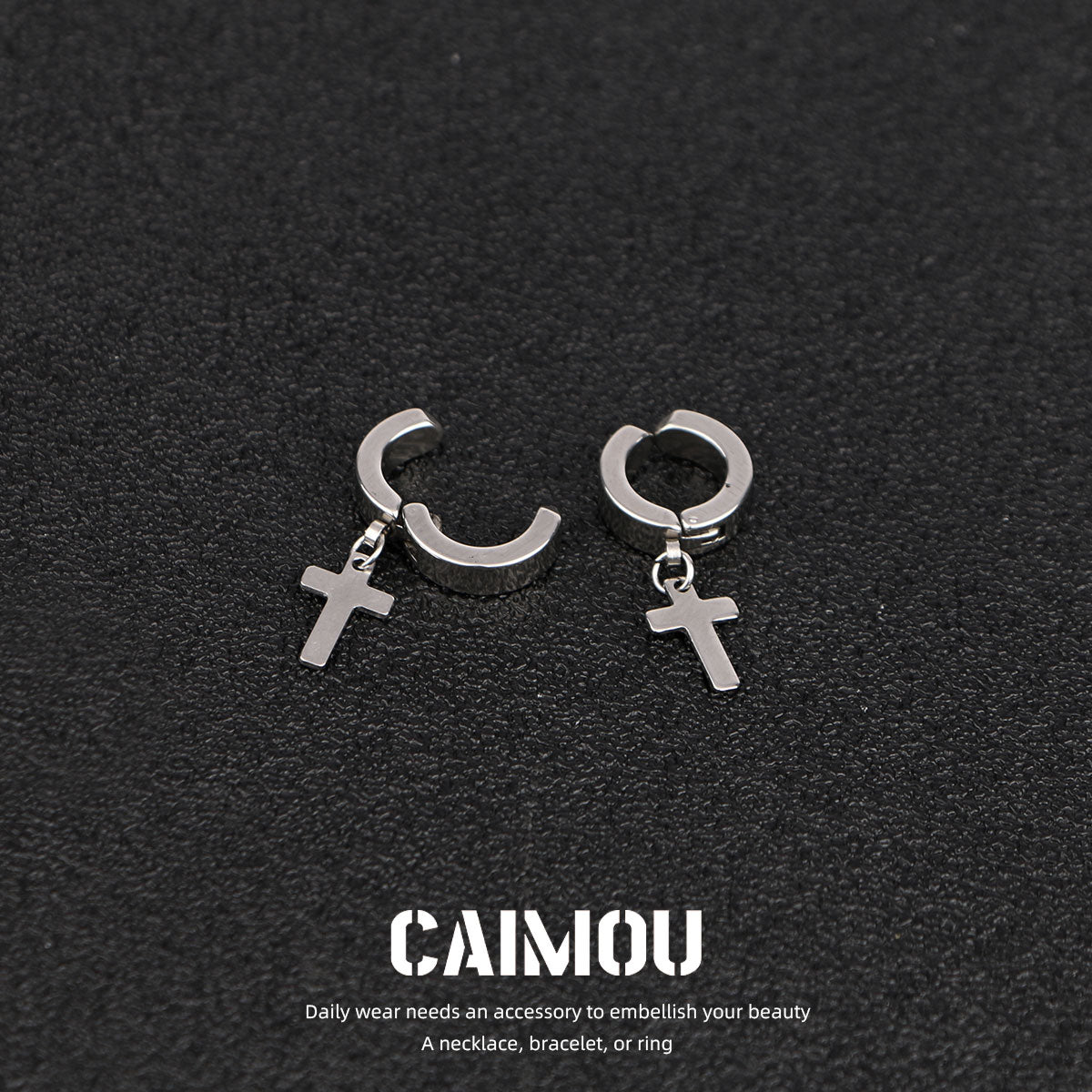Cross pendant earrings