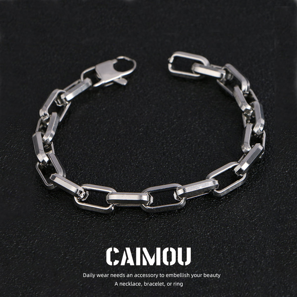 Rectangle Link Thick Chain Bracelet