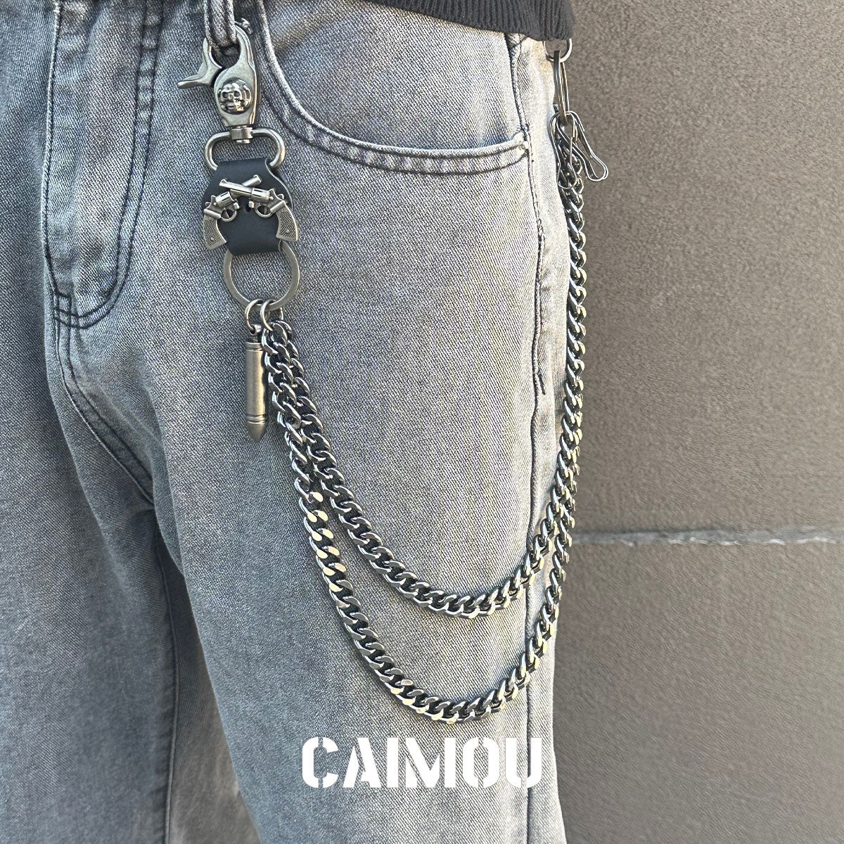 Dual Pistol Bullet Double Layer Pants Chain