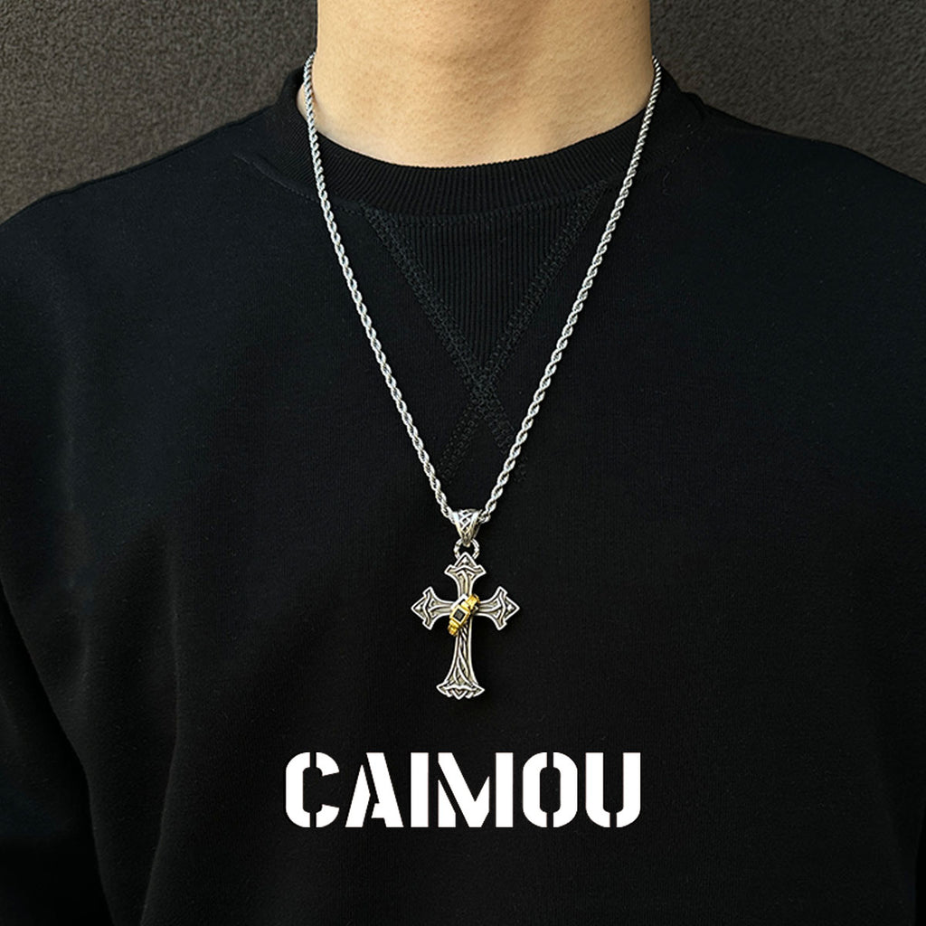 ✝️✨Gold single-ring cross necklace