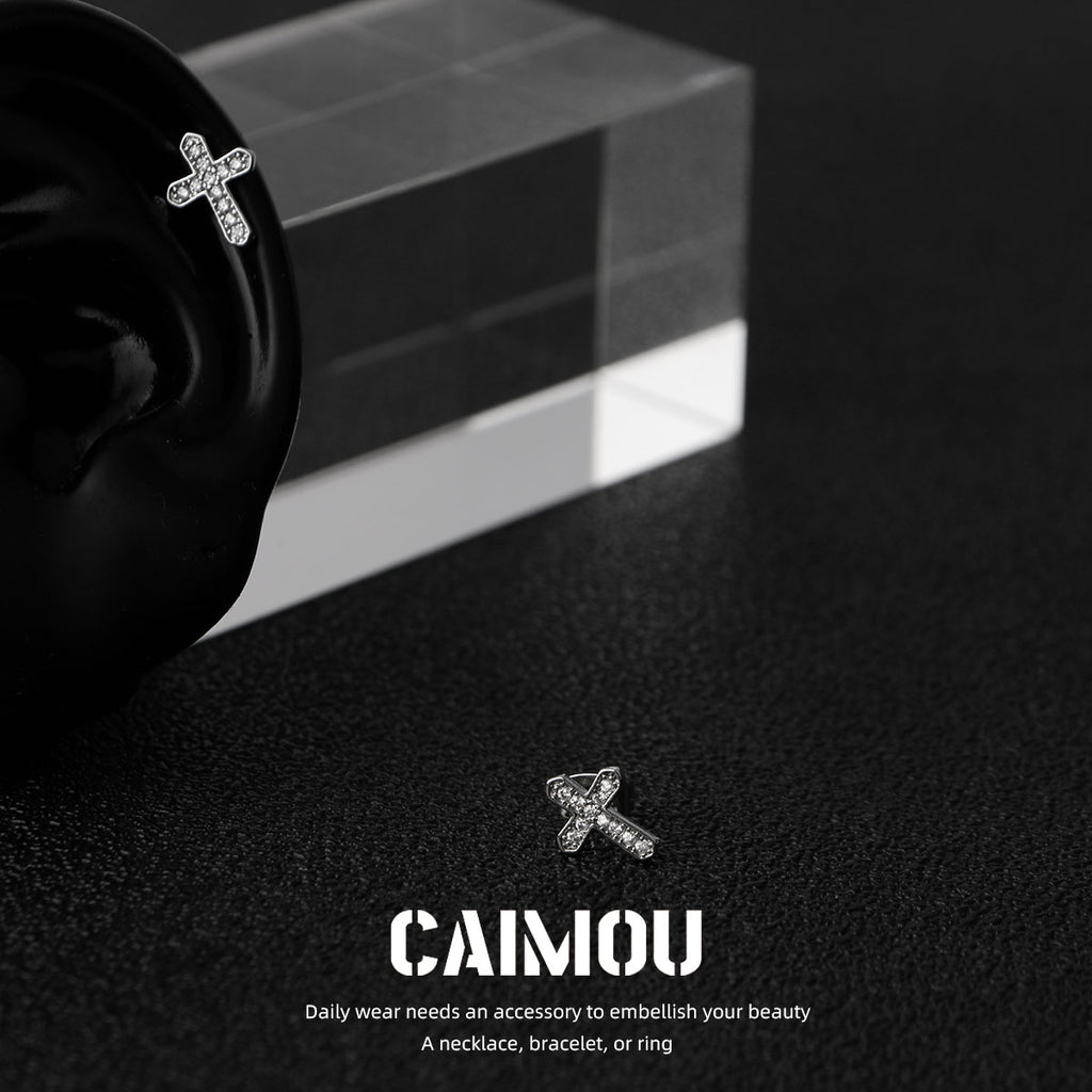 Cross Zircon Stud Earrings