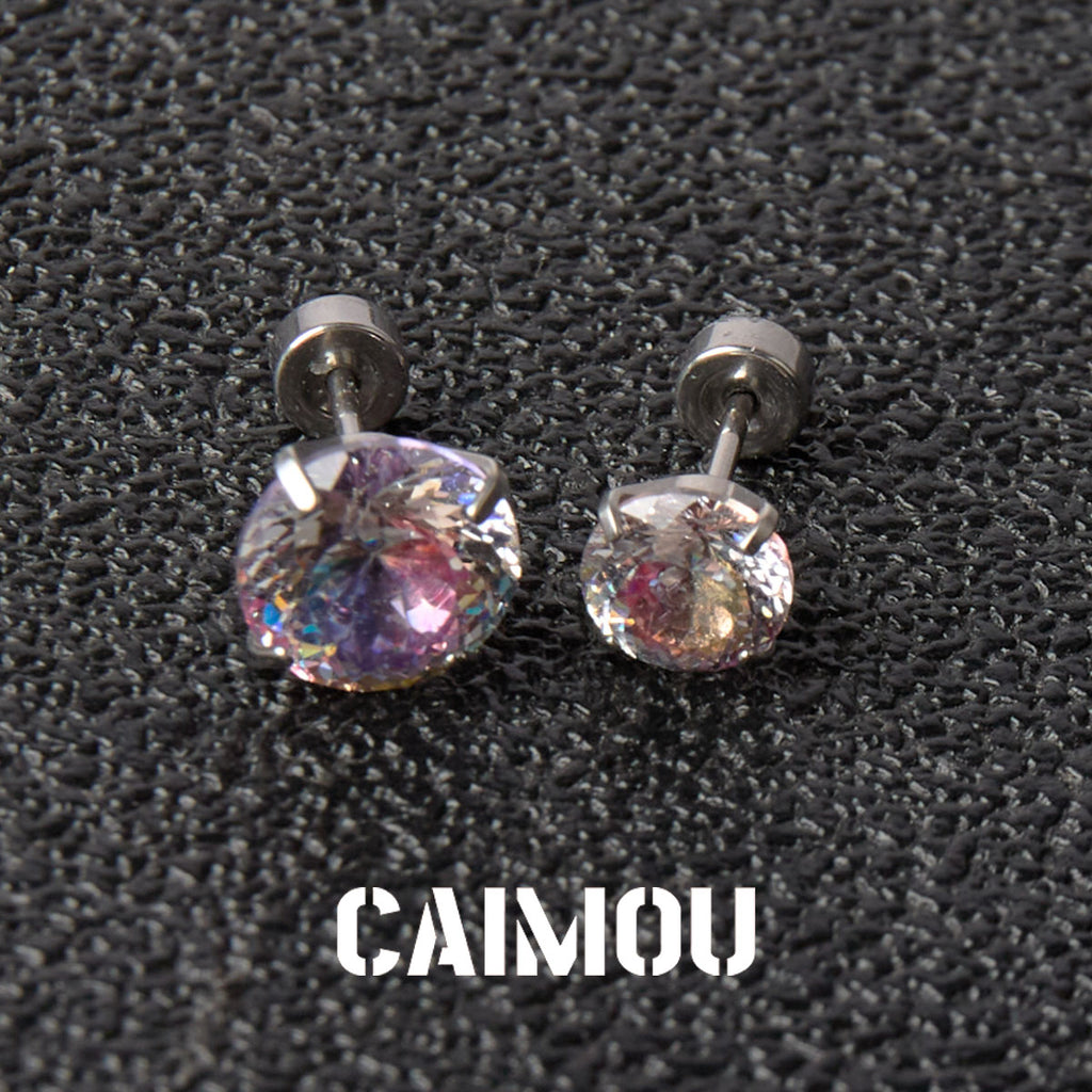 Bird's Nest Cut Zircon Stud Earrings