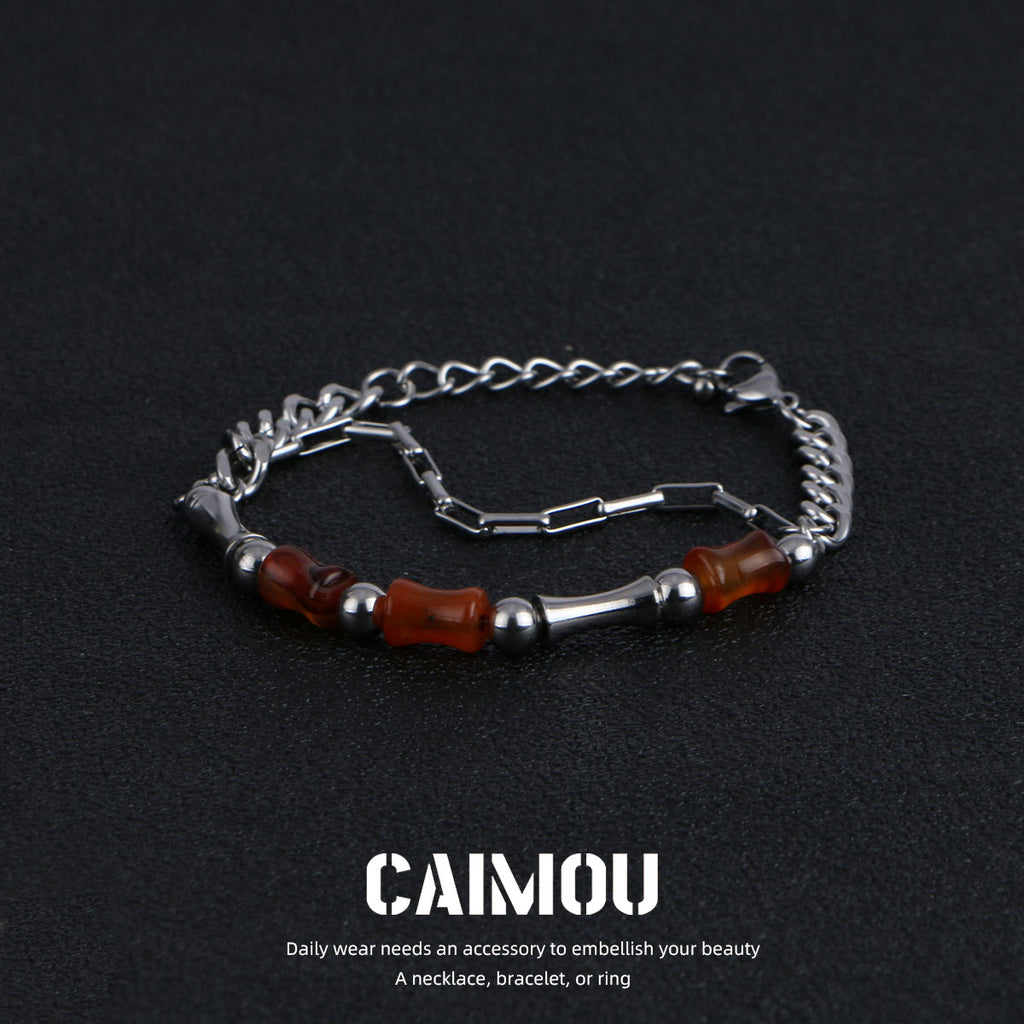 Brown Natural Stone Spliced Bracelet