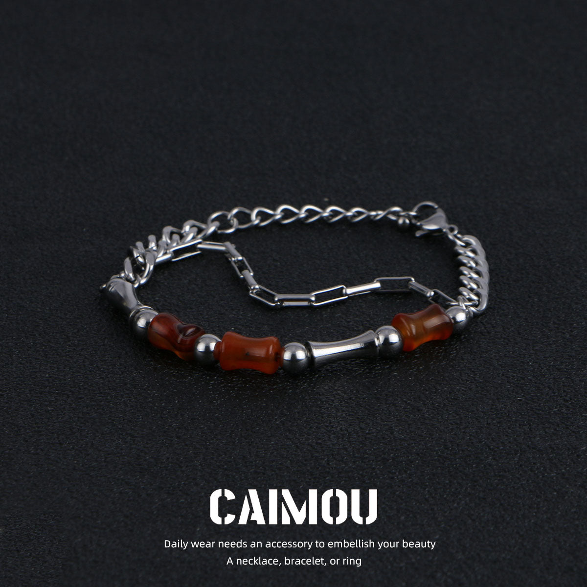 Brown Natural Stone Spliced Bracelet