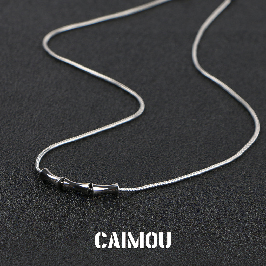 Bamboo Joint Pendant Snake Chain Choker