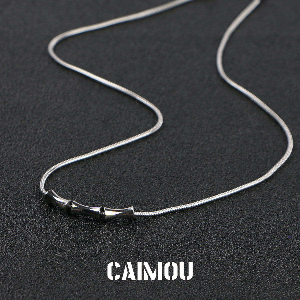 Bamboo Joint Pendant Snake Chain Choker