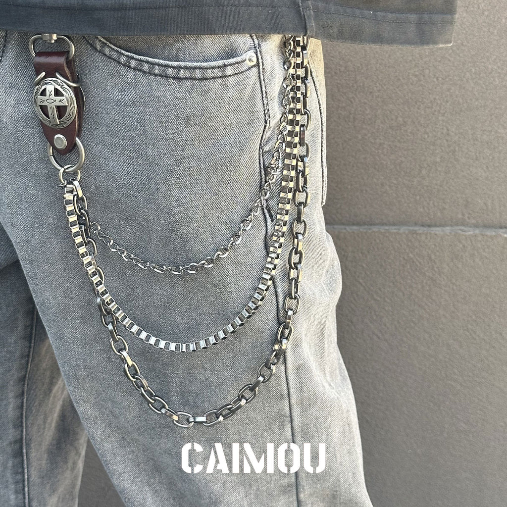 Cross-shaped multi-layered trouser chain