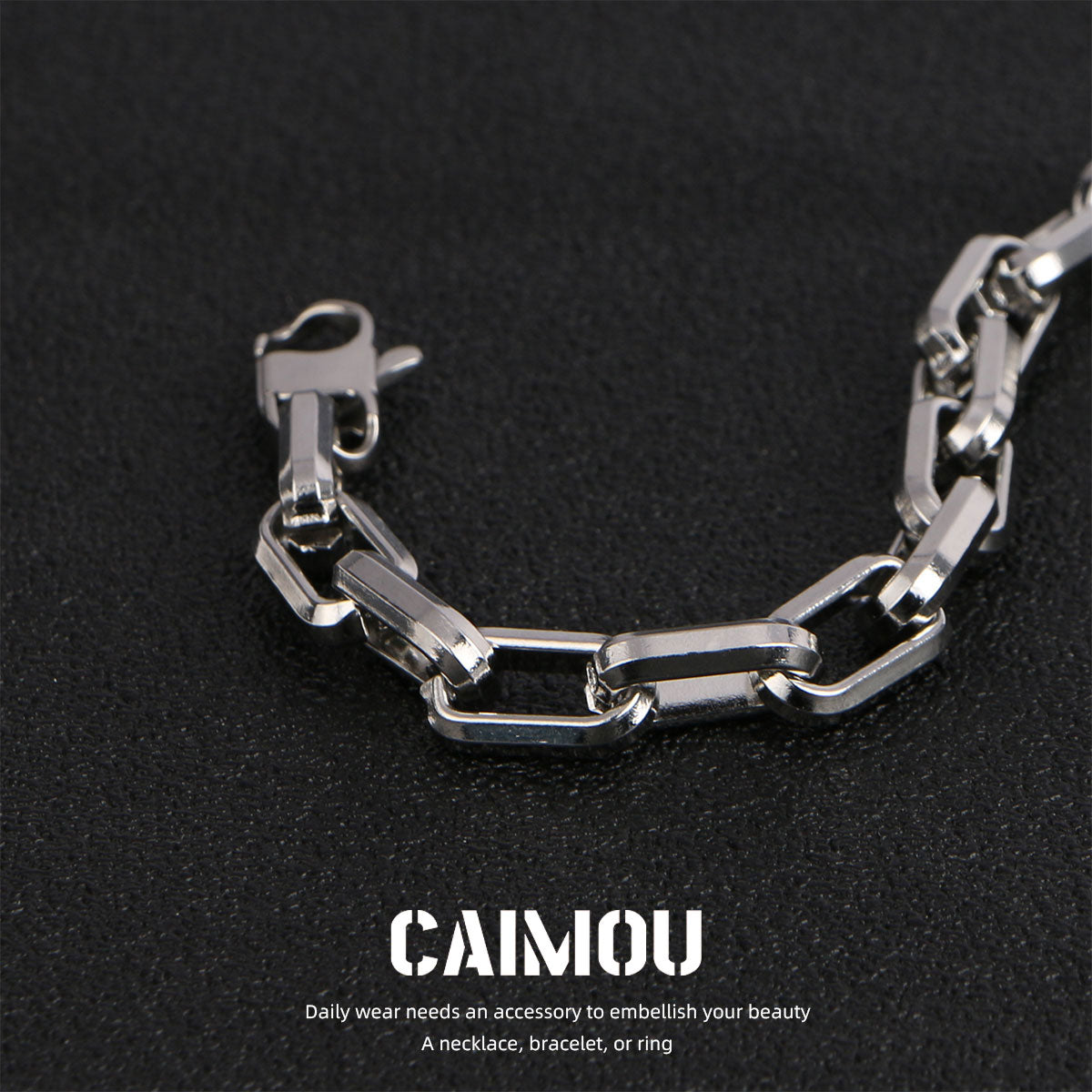 Rectangle Link Thick Chain Bracelet