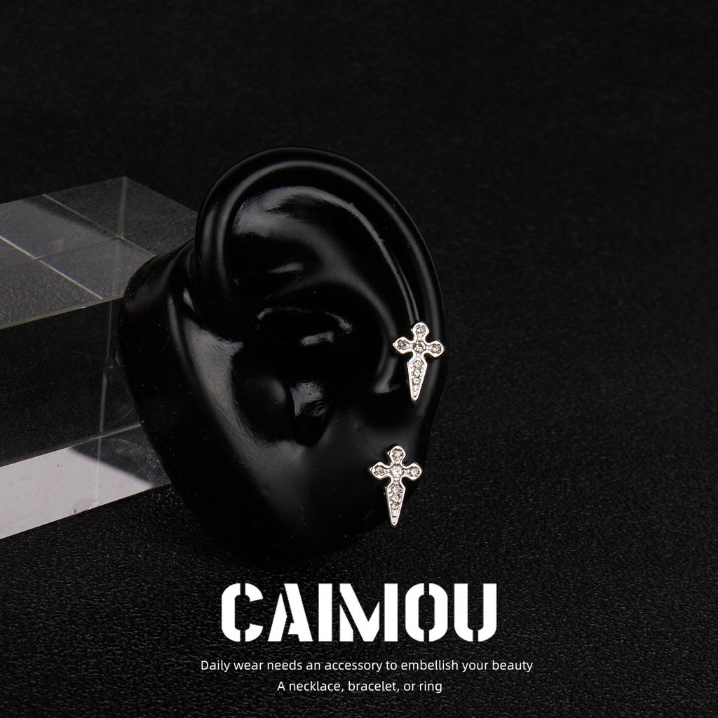 ✨✝️Zircon cross earrings