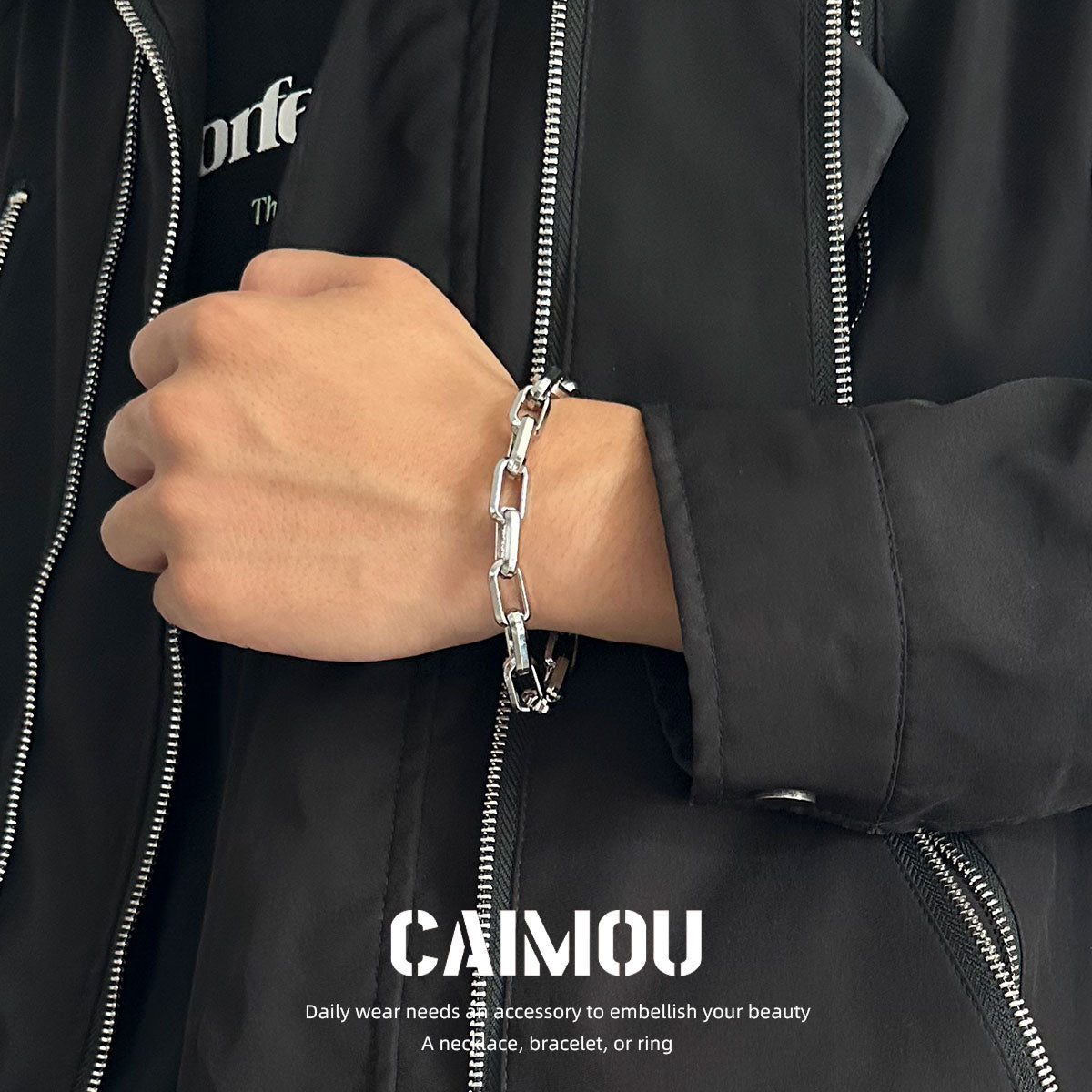 Rectangle Link Thick Chain Bracelet