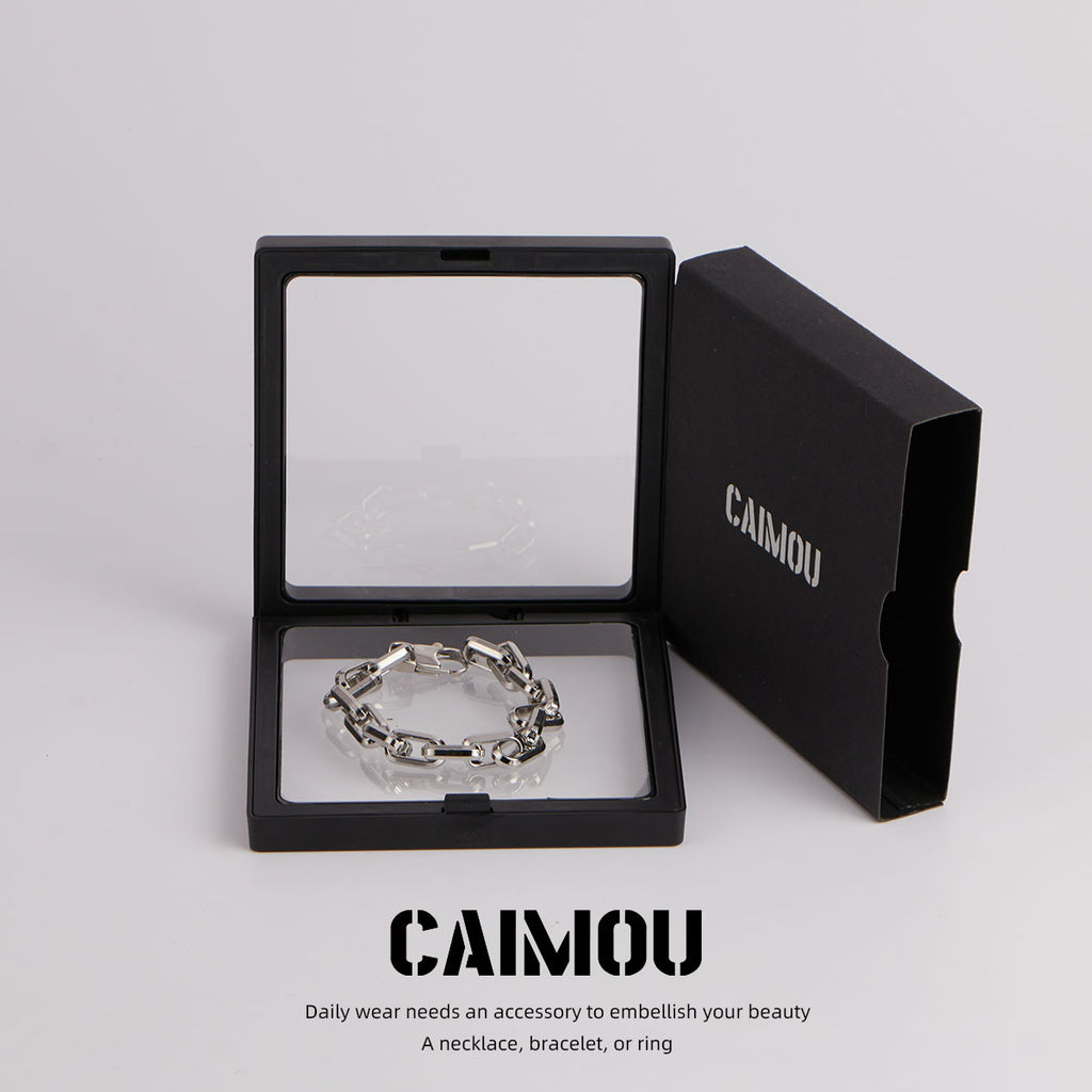 Rectangle Link Thick Chain Bracelet