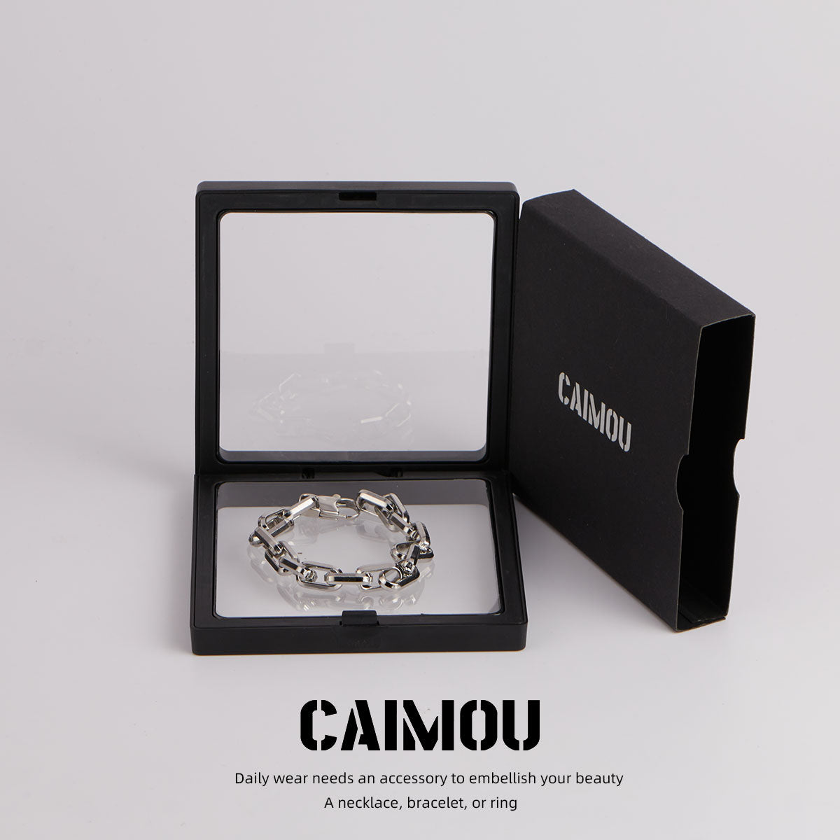 Rectangle Link Thick Chain Bracelet