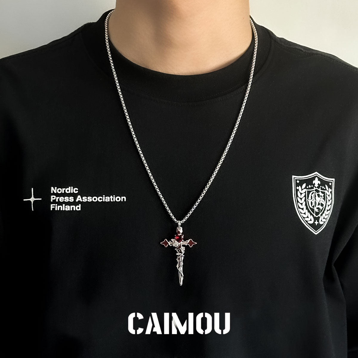 🌹✝️Cross Red Rose Necklace