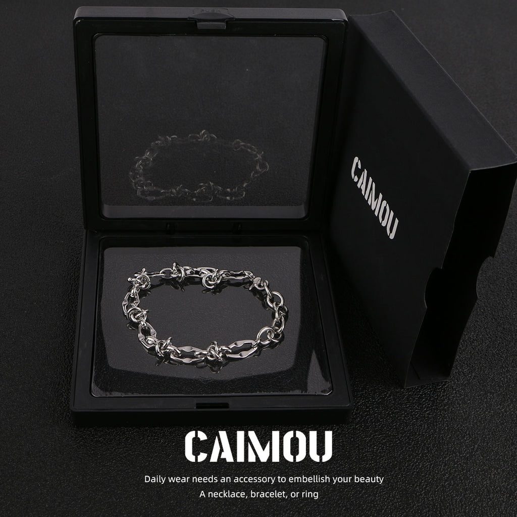 Lip Link Cuban Bracelet (Silver)