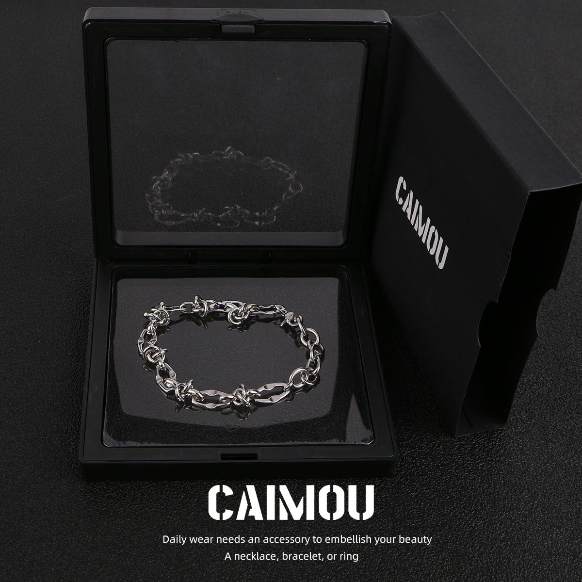Lip Link Cuban Bracelet (Silver)