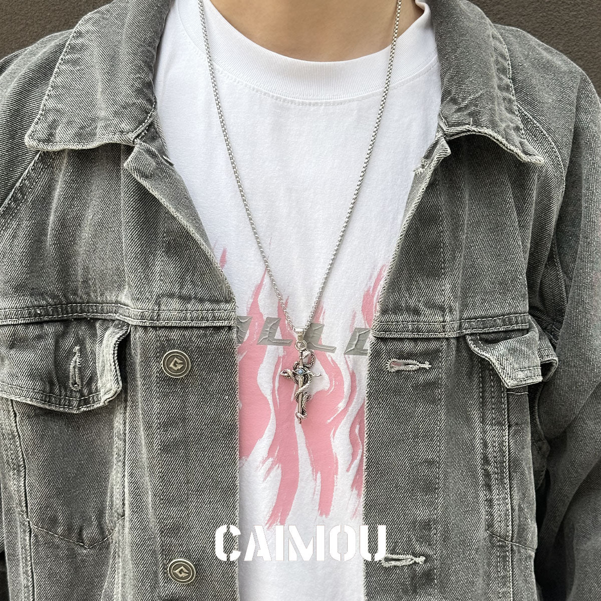 🐍✝️snake cross necklace