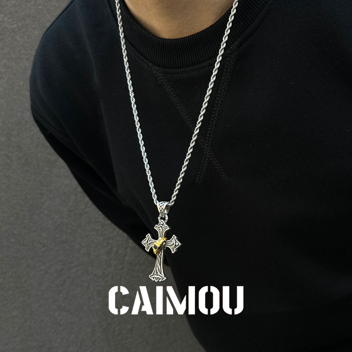✝️✨Gold single-ring cross necklace