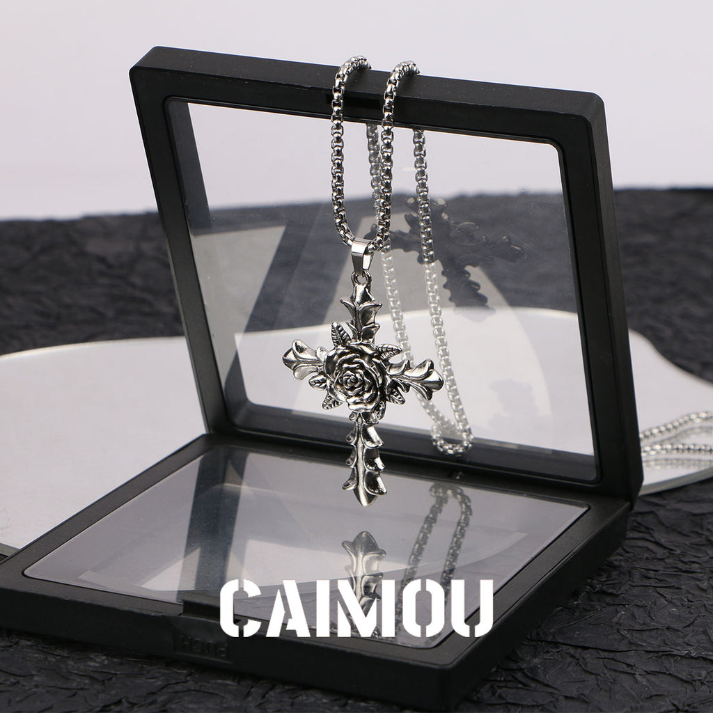 rose cross necklace