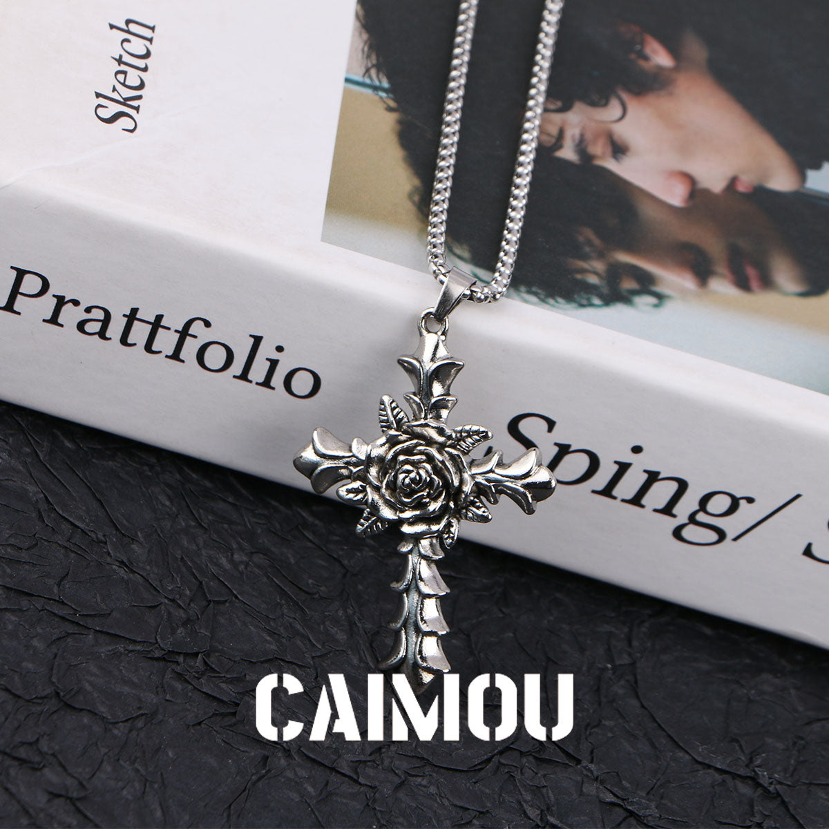 rose cross necklace