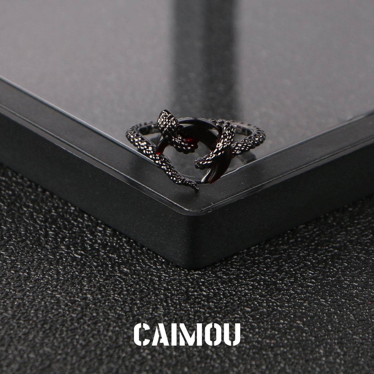 Snake Winding Moon Open Ring