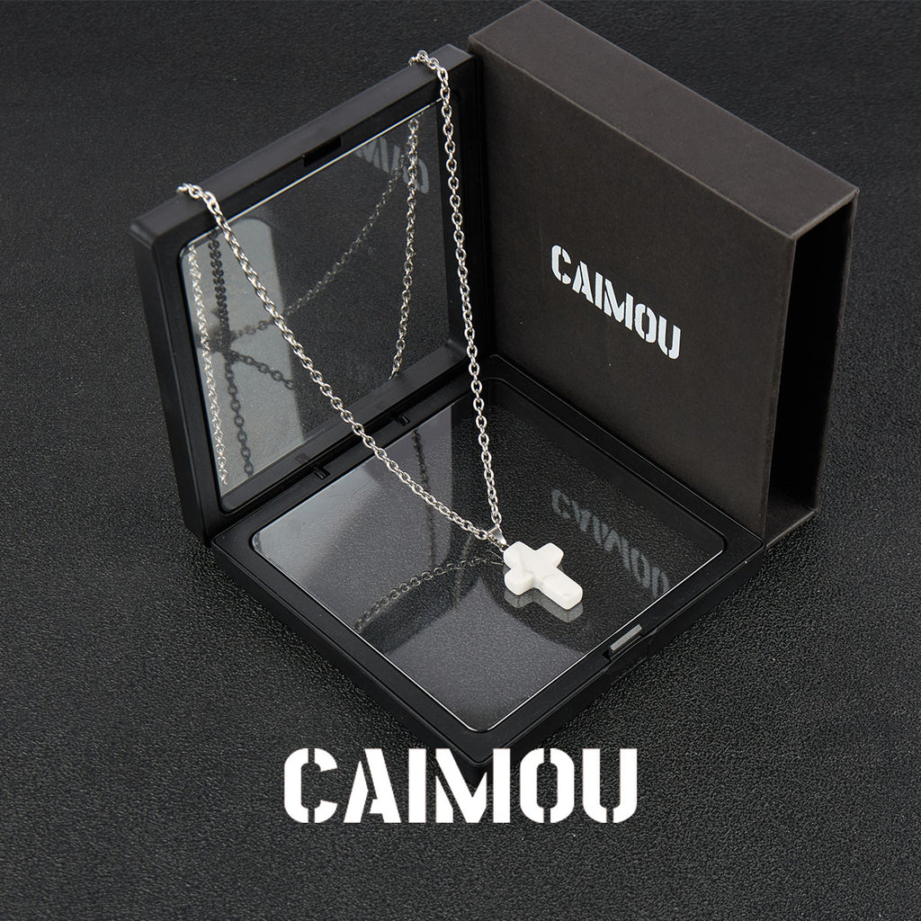 Stone Cross Pendant Necklace