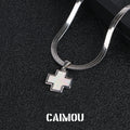 Mother-of-pearl cross clavicle chain
