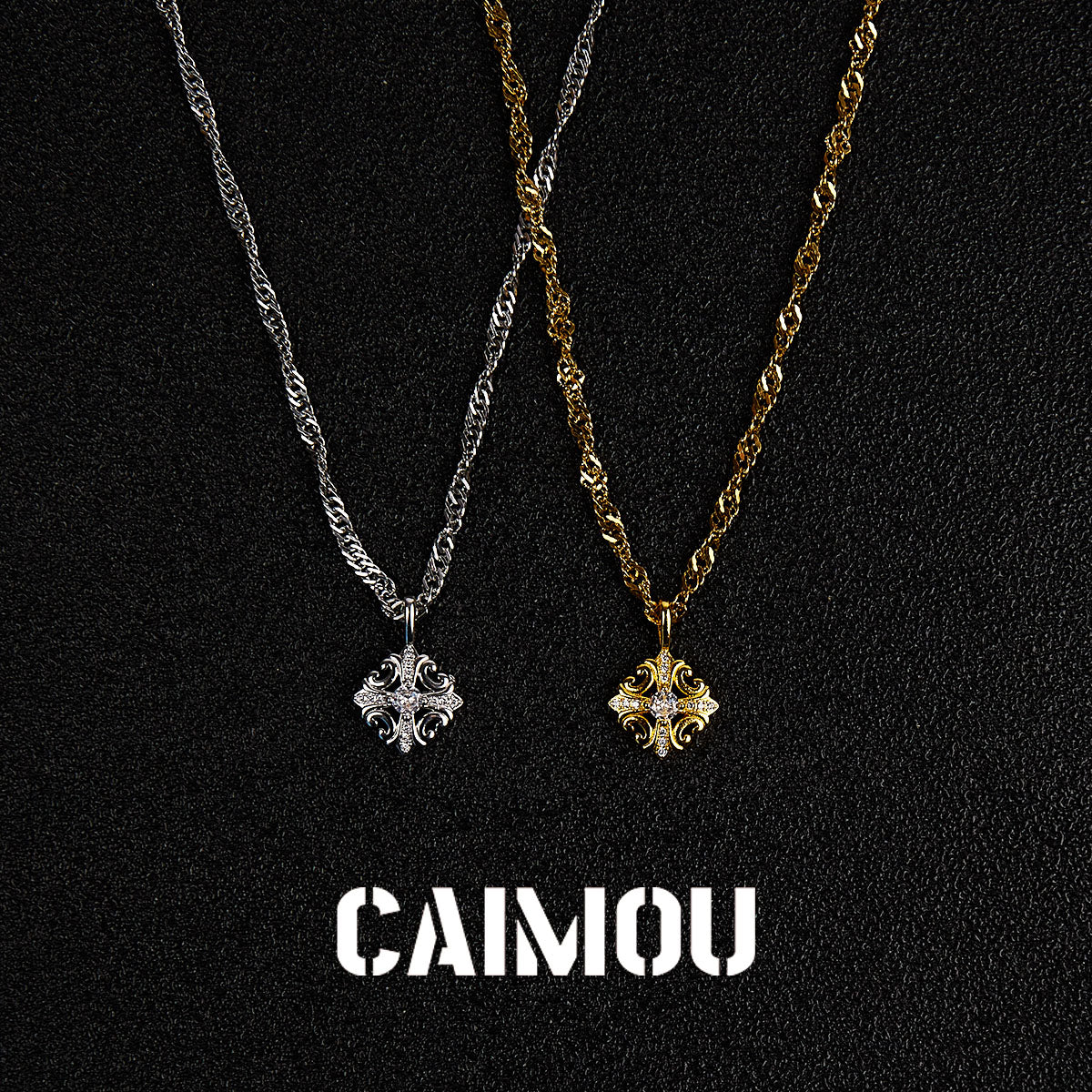 Vintage Cross Choker Necklace