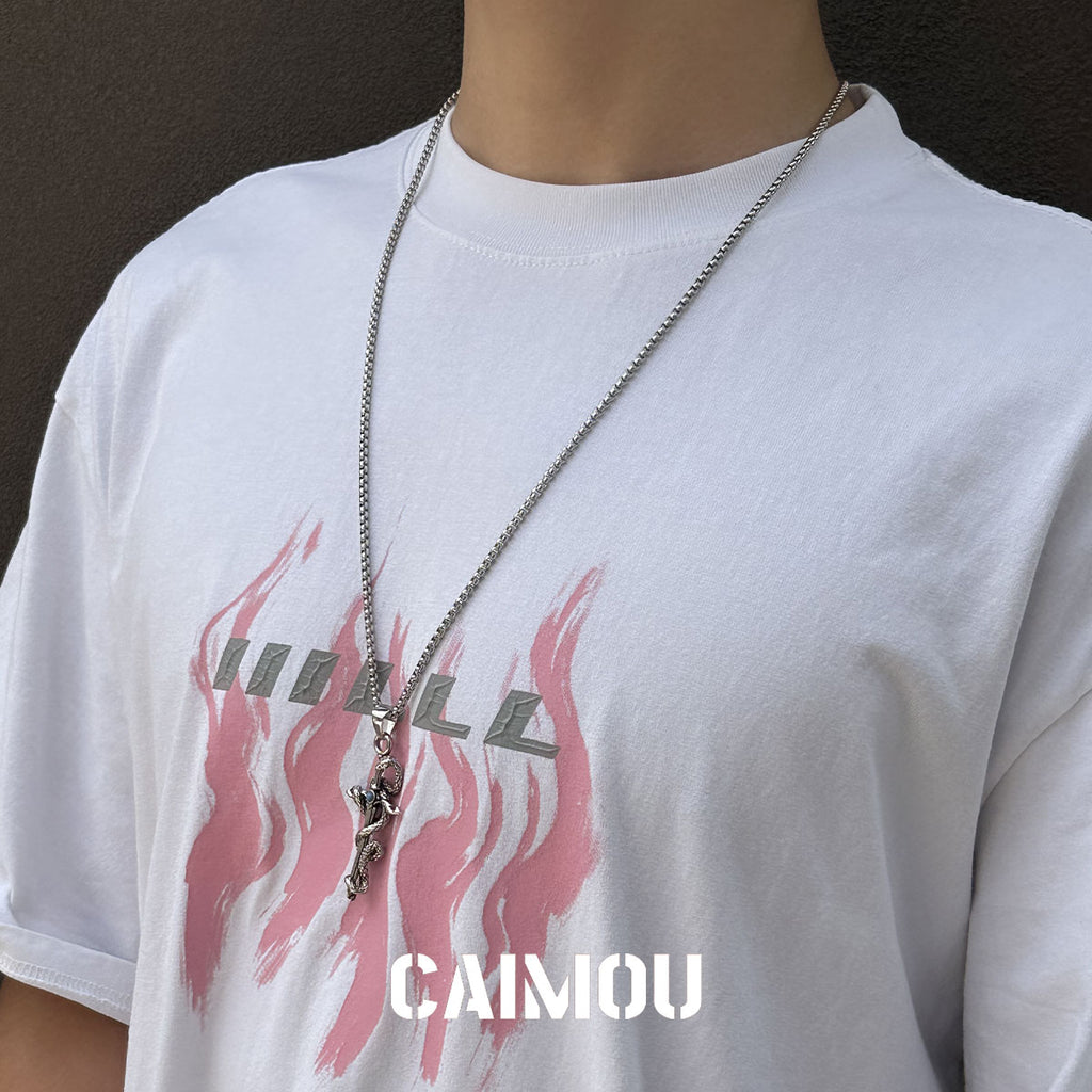 🐍✝️snake cross necklace