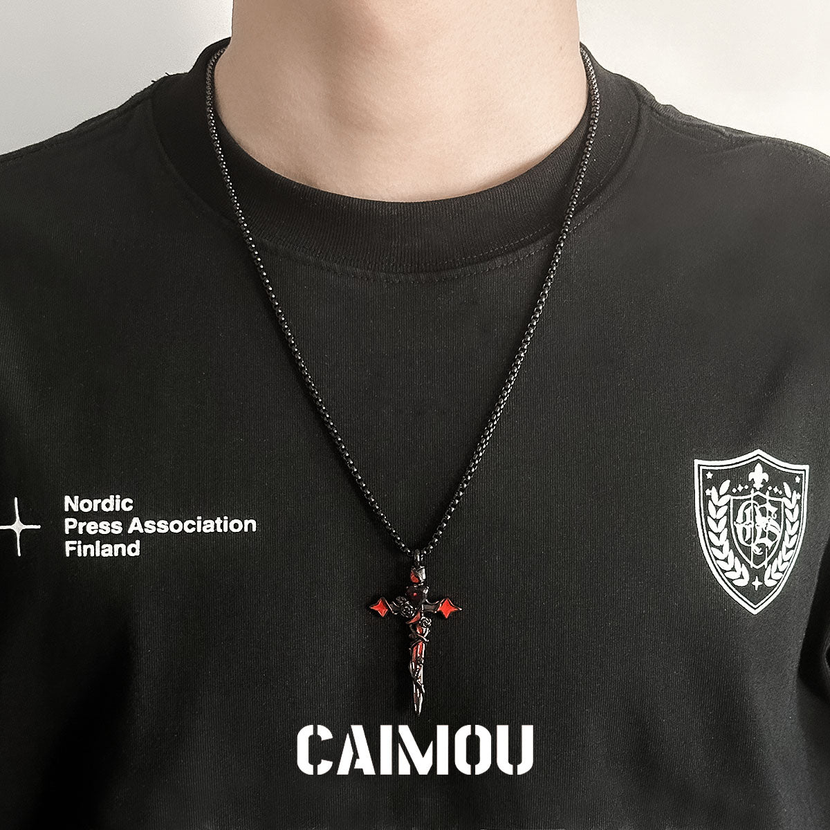 🌹✝️Cross Red Rose Necklace