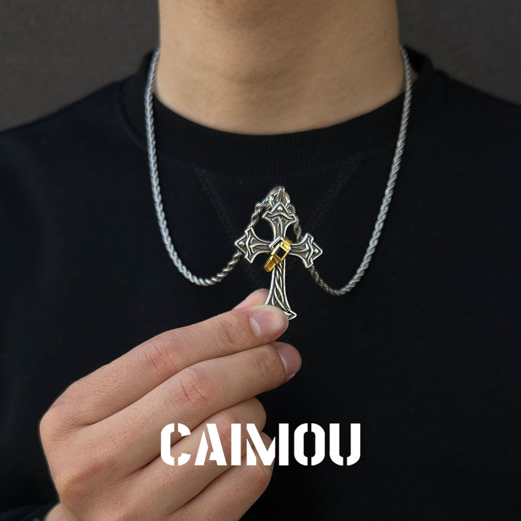 ✝️✨Gold single-ring cross necklace