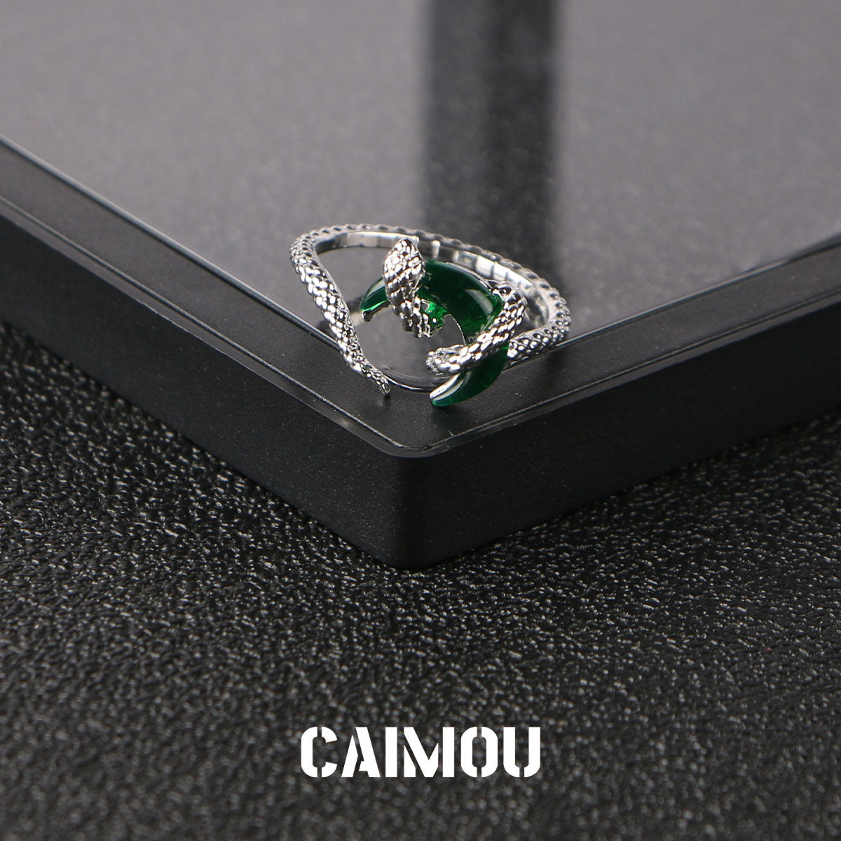 Snake Winding Moon Open Ring