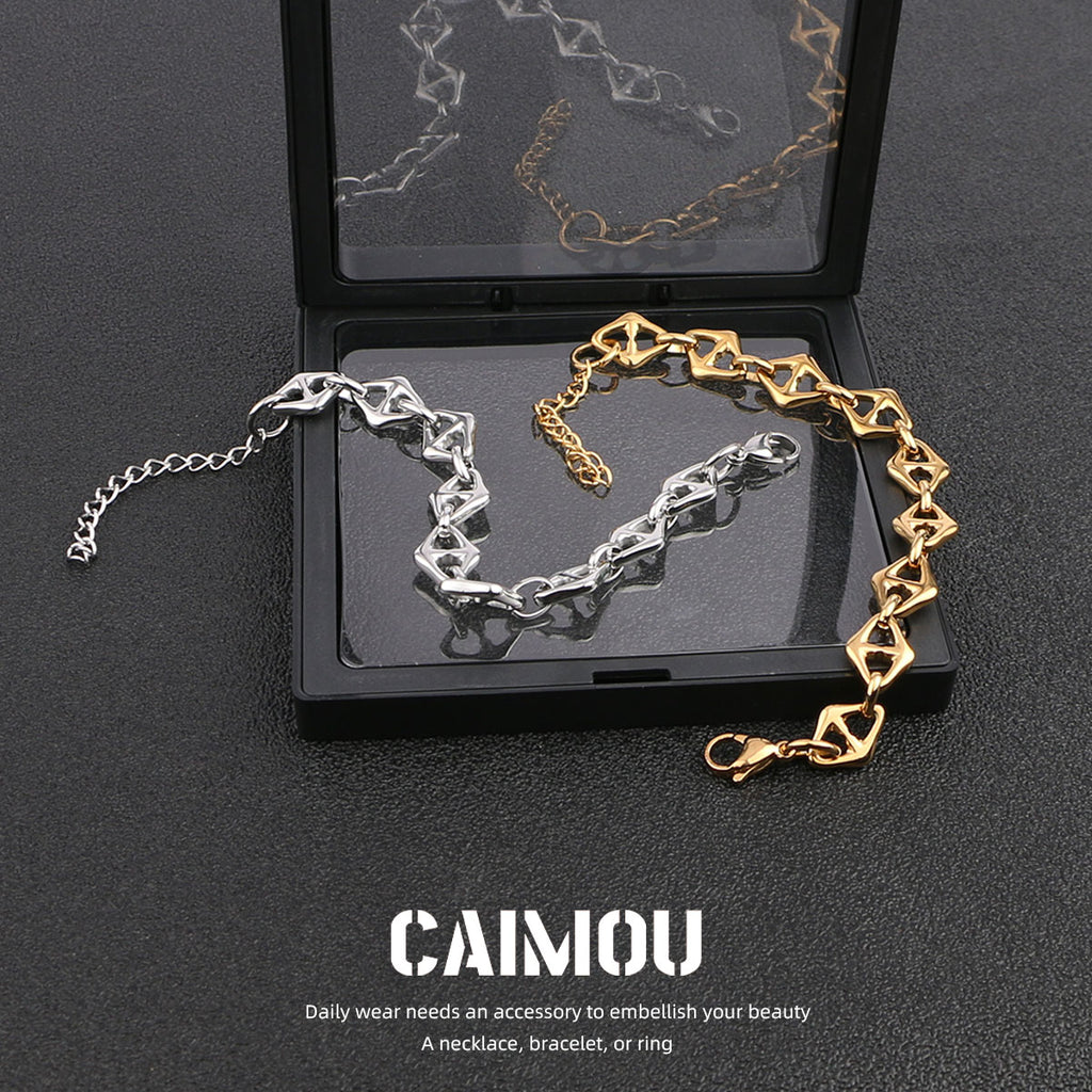Geometric Rhombus Link Bracelet