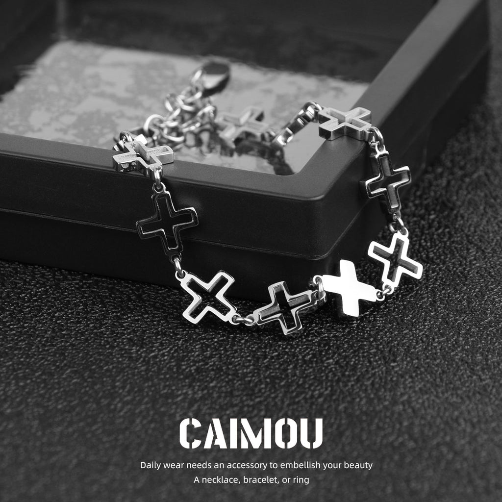 Openwork cross bracelet
