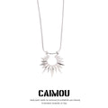 Spike Sun Pendant Snake Chain Necklace
