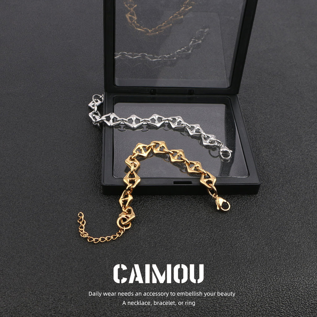 Geometric Rhombus Link Bracelet